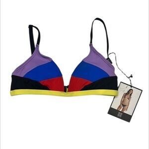 Insight 51 panel bra top bikini swim top size 2 NWT